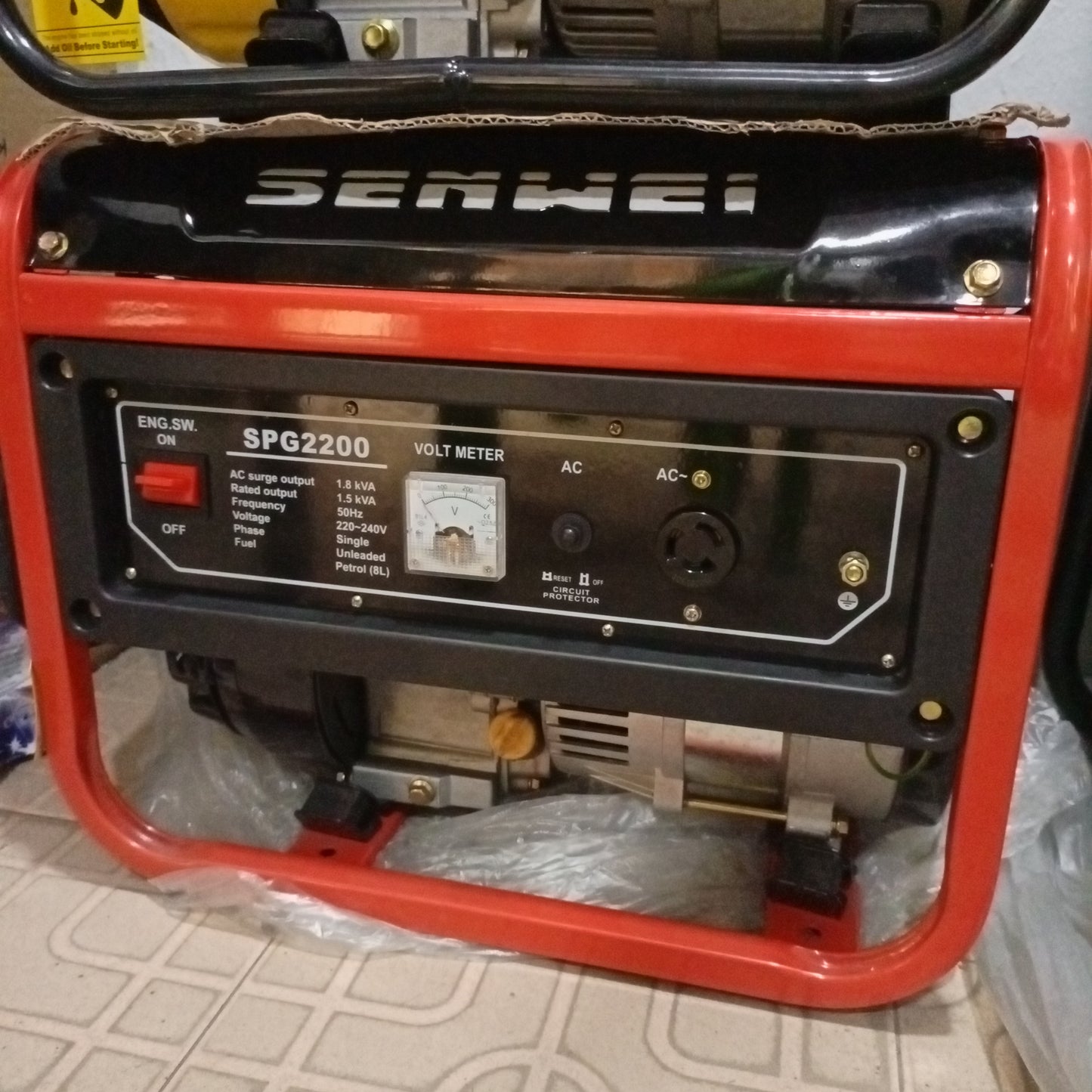 Senwei SPG2200 1.8KVA Manual Gasoline Generator