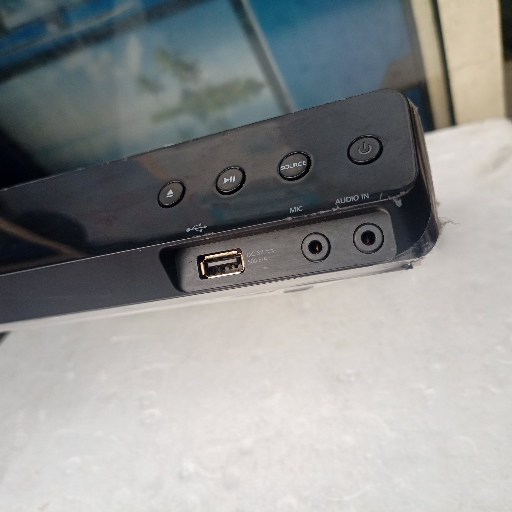 Philips HTD5550/98 5.1Ch 1000Watts Bluetooth DVD Home Theater Machine Head - Buttons, Mic and USB inputs