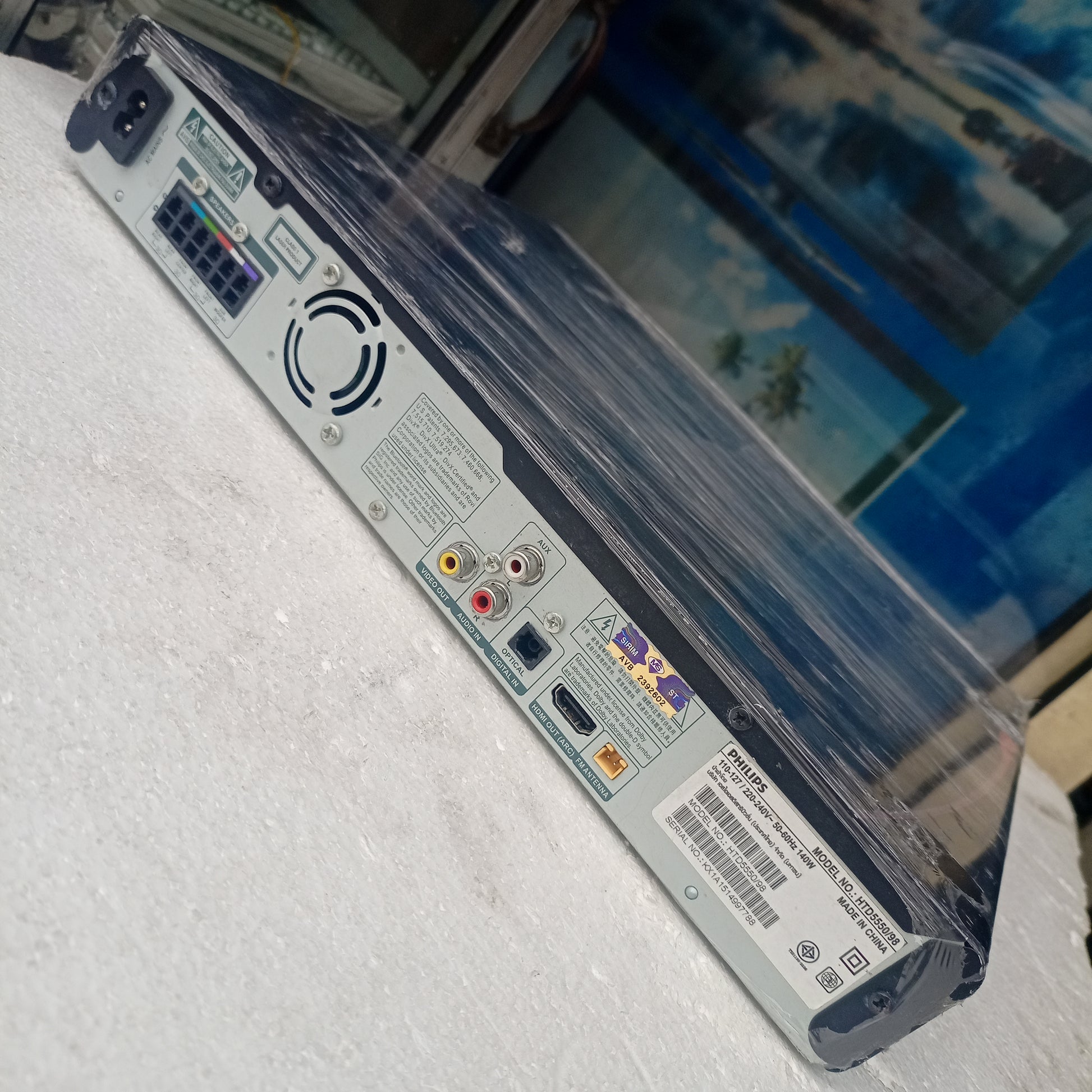 Philips HTD5550/98 5.1Ch 1000Watts Bluetooth DVD Home Theater Machine Head - Back View