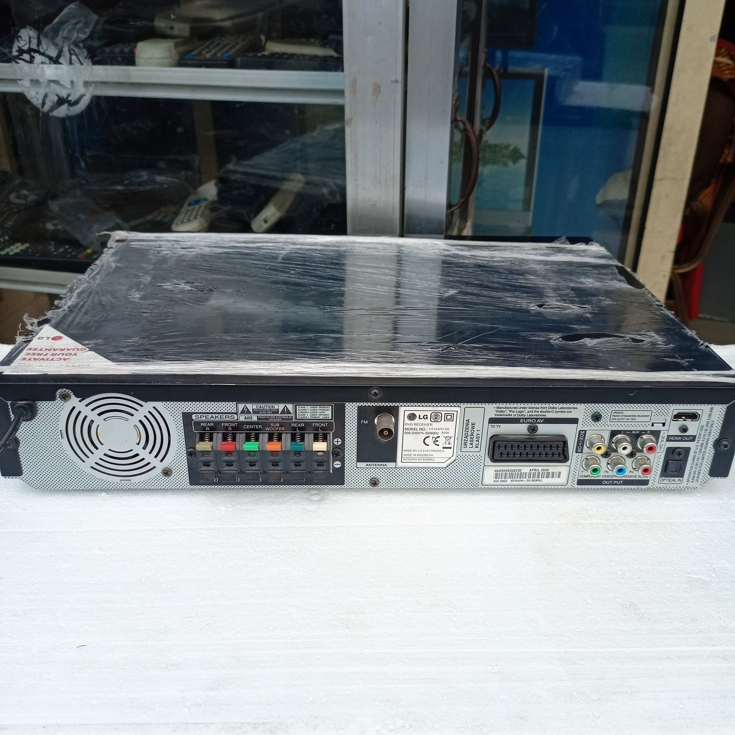 LG HT554TM 5.1Ch 500W Tall Boy DVD Home Theater System - Machine head Back view