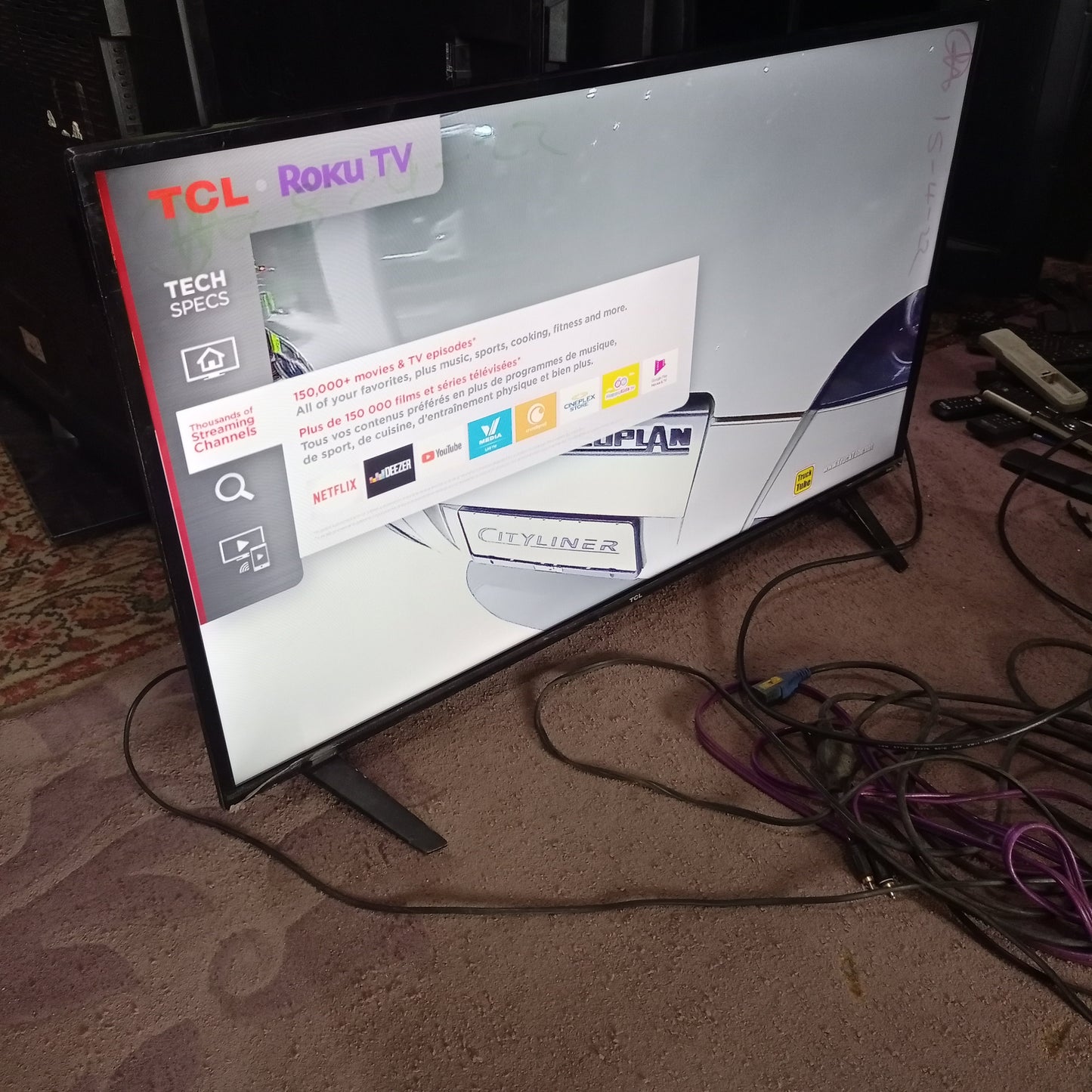 TCL 40 inch 40S321-CA Roku Smart Full LED TV + Built-in WiFi, Netflix, YouTube - Foreign Used