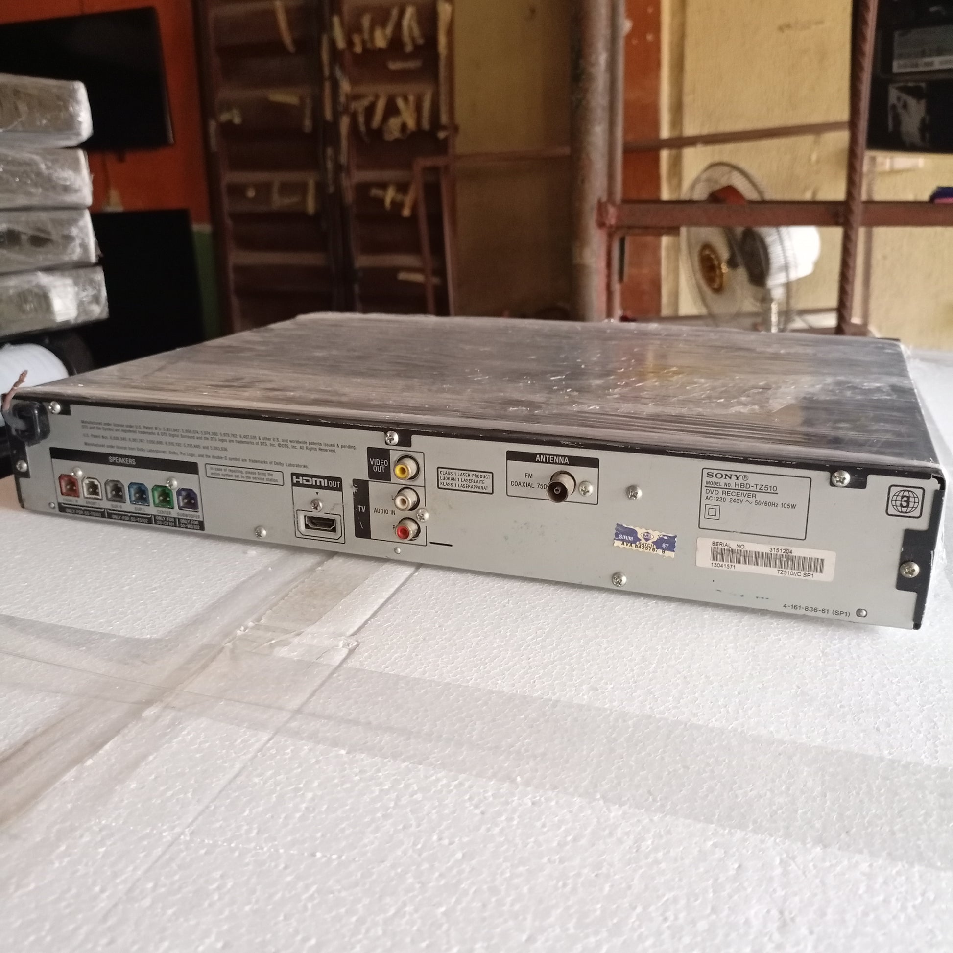 Sony HBD-TZ510 5.1Ch 600 Watts DVD Home Theater Machine Head - Back View