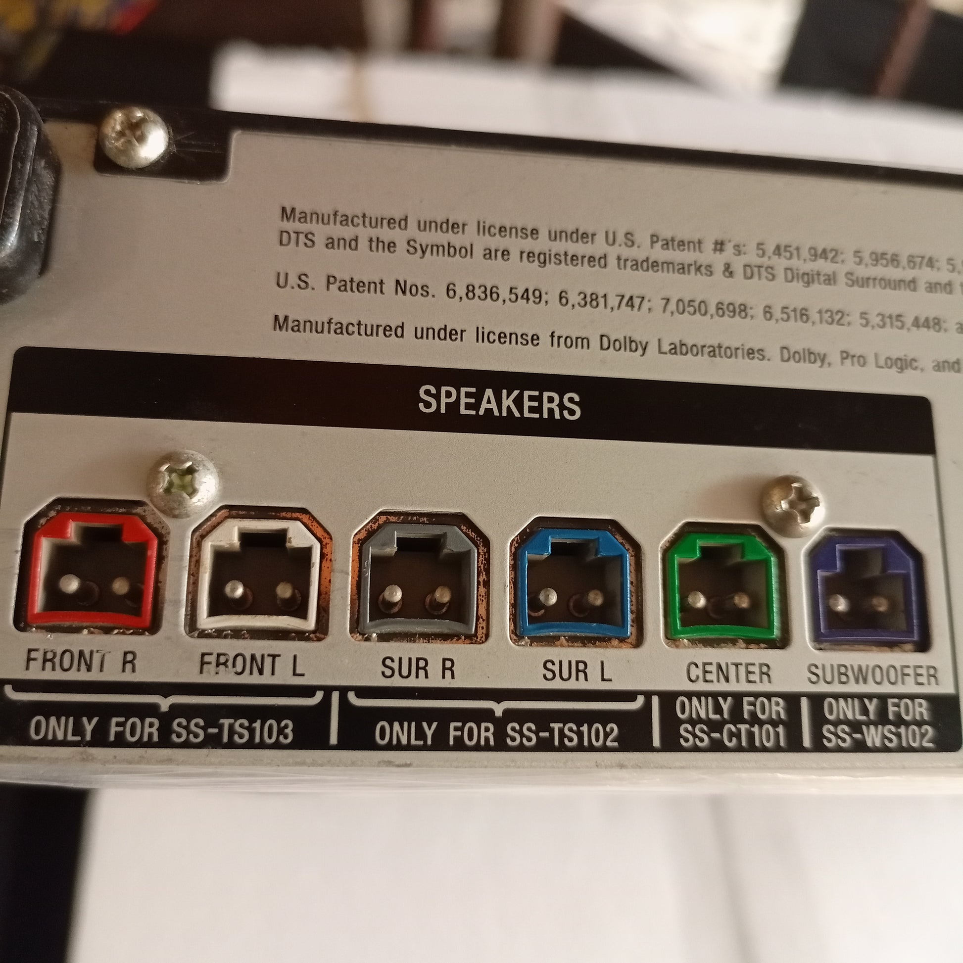 Sony HBD-TZ510 5.1Ch 600 Watts DVD Home Theater Machine Head - Speaker terminals