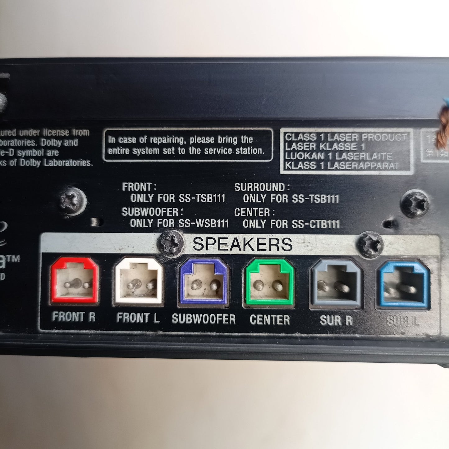 Sony HBD-N590 5.1Ch 1000 Watts 3D Bluray DVD Home Theater Machine Head (Wifi, BBC iPlay, Lovefilm) - Speaker Terminals