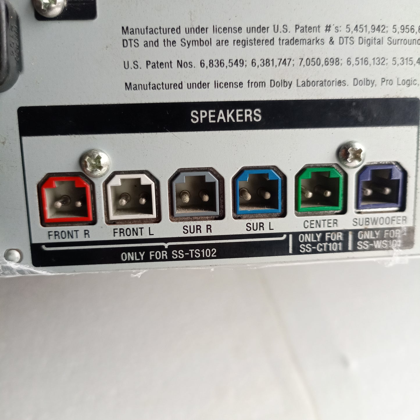 Sony HBD-TZ210 5.1Ch 600 Watts DVD Home Theater Machine Head - Speaker Terminals
