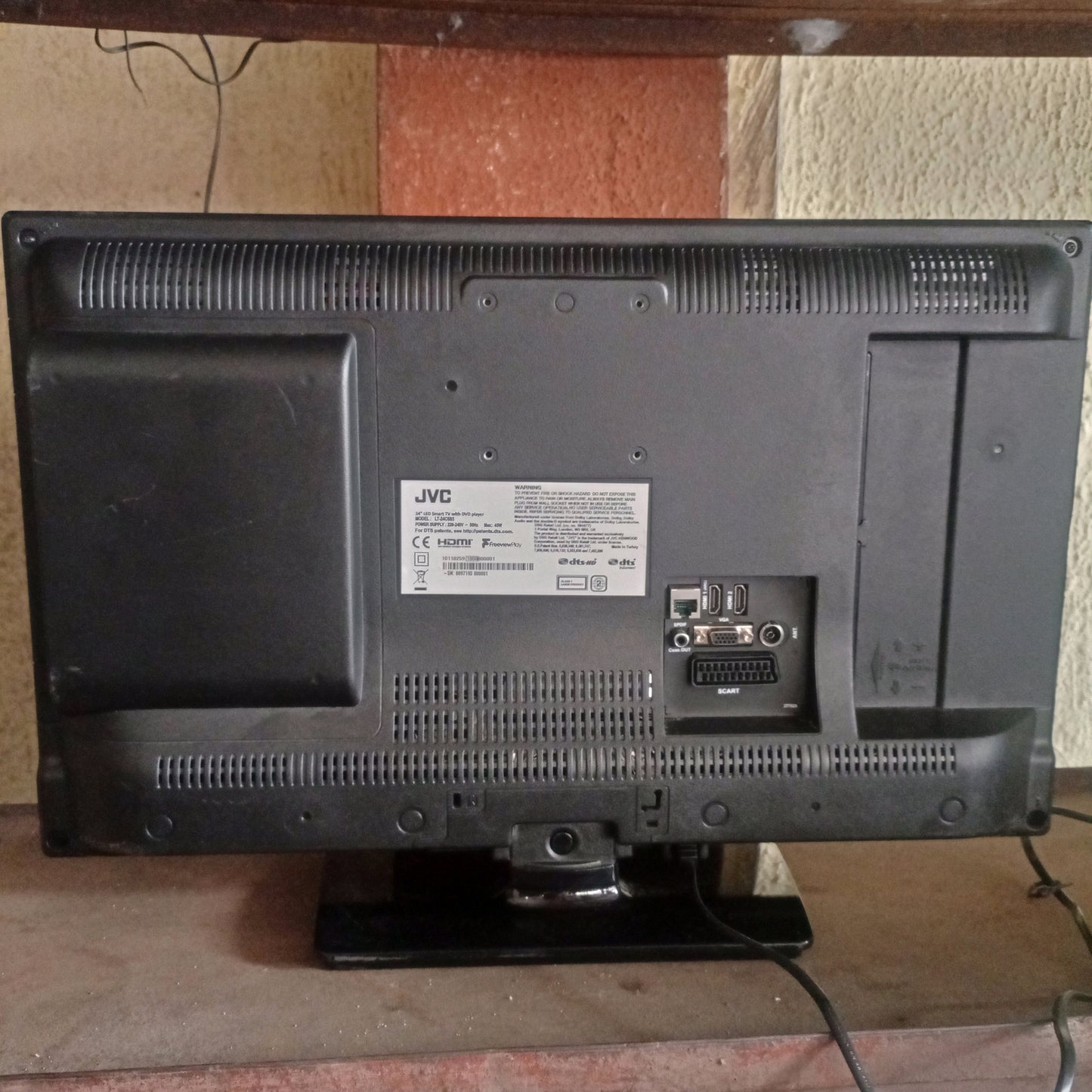 JVC 24 inch LT-24C685 Smart Full HD LED TV (DVD Combo) + Built-in WiFi - Back View