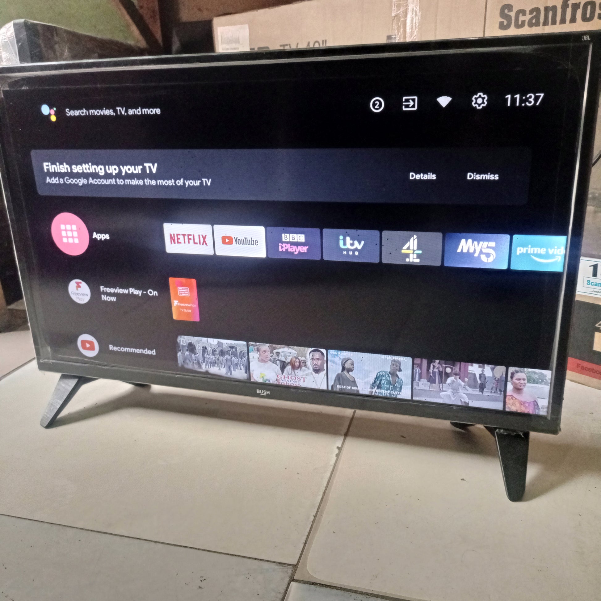 BUSH 32 Inch HA32H4232LEKB Android Bluetooth Smart Full HD LED TV + Play Store - Front View