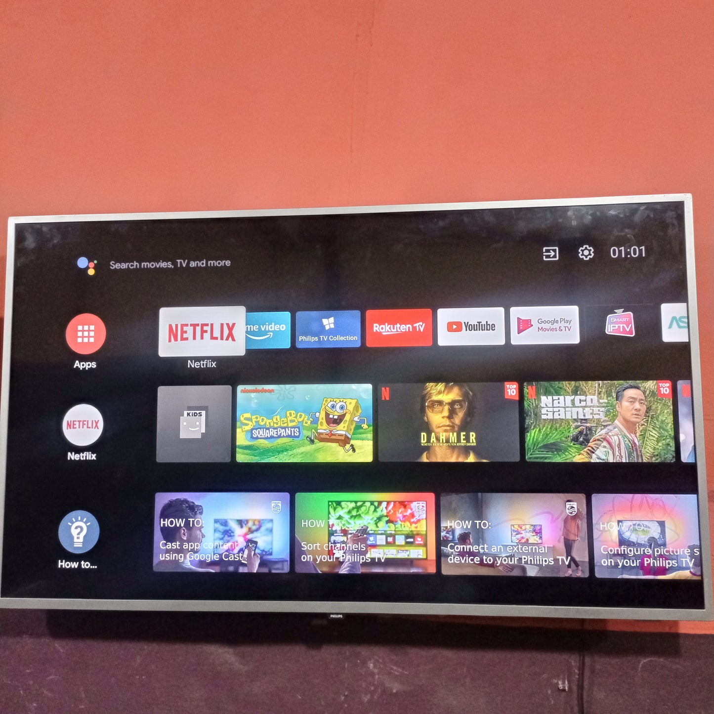 Philips 55 Inch 55PUS6551 Series Smart 4K UHD Android TV + Ambilight, WiFi & Bluetooth - Foreign Used