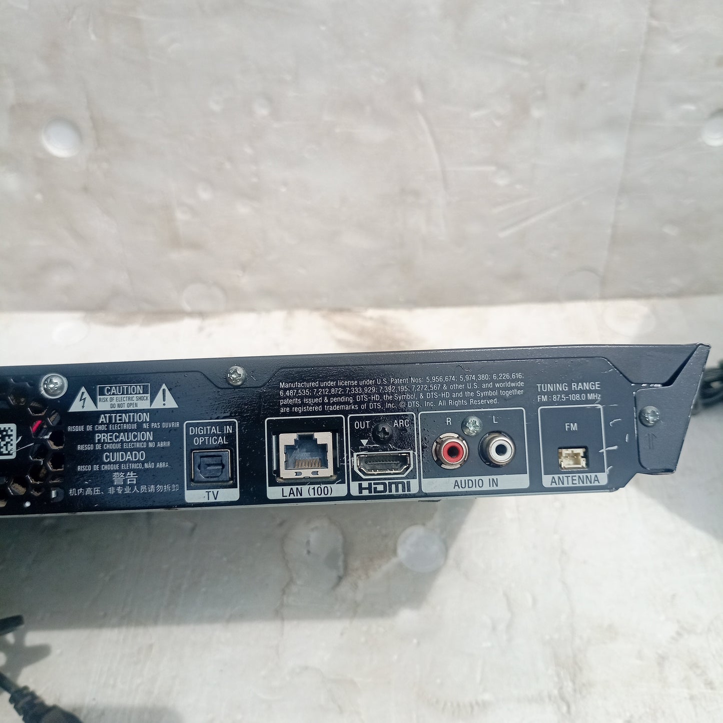 Sony BDV-E4100 5.1Ch 1000 Watts Bluetooth Smart 3D Blu-ray DVD Home Theater Machine Head (Wifi, Netflix) - Input back view