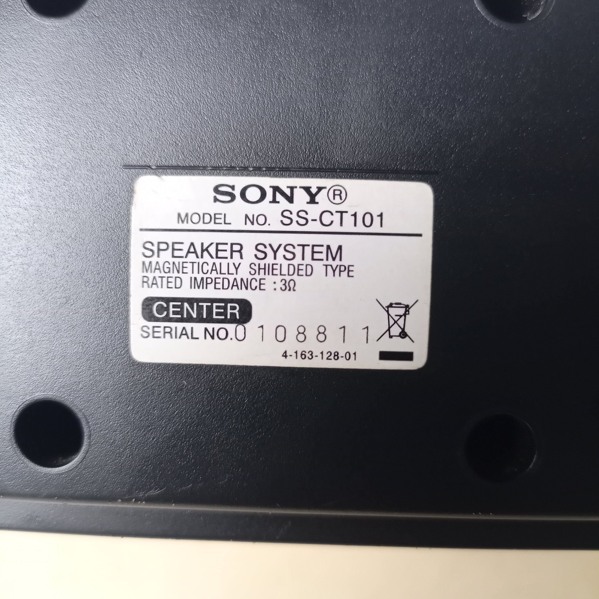 SONY SS-CT101 3 Ohms Center Home Theater Speakers - Foreign Used