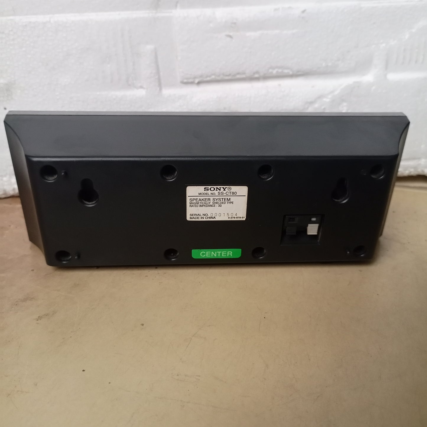 SONY SS-CT80 3 Ohms Home Theater Center Speaker - Foreign Used