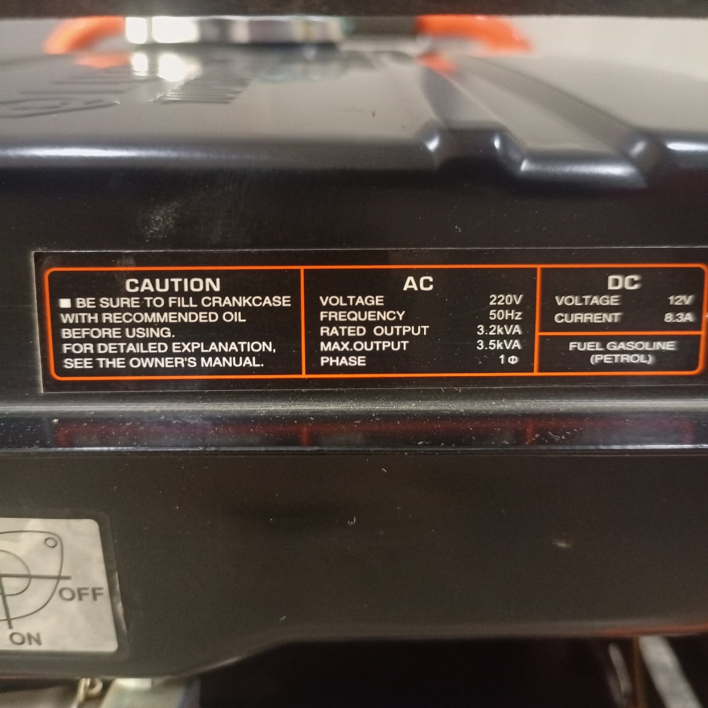LUTIAN LT3600 3.2KVA 100% Pure Copper Manual Petrol Generator - Rated output