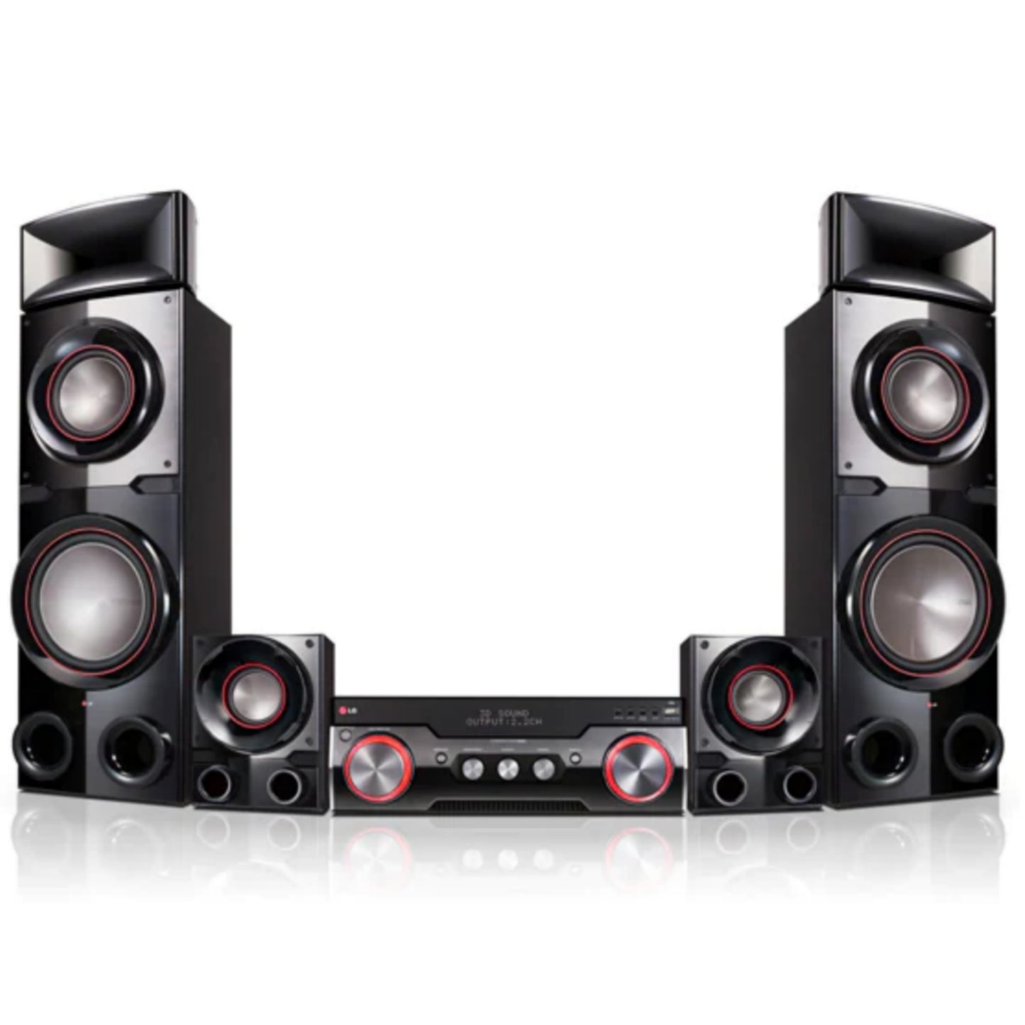 LG ARX10 4.2Ch 2300W Premium Bluetooth AV Receiver (Amplifier) with DUAL Subwoofer, DJ App Front View - Brand New