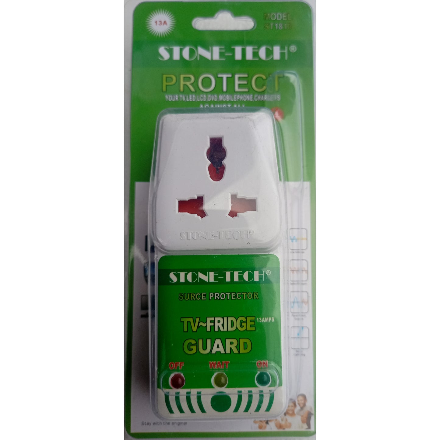 STONETECH ST1810 13AMPS TV-FRIDGE Guard (Surge Protector) - Brand New