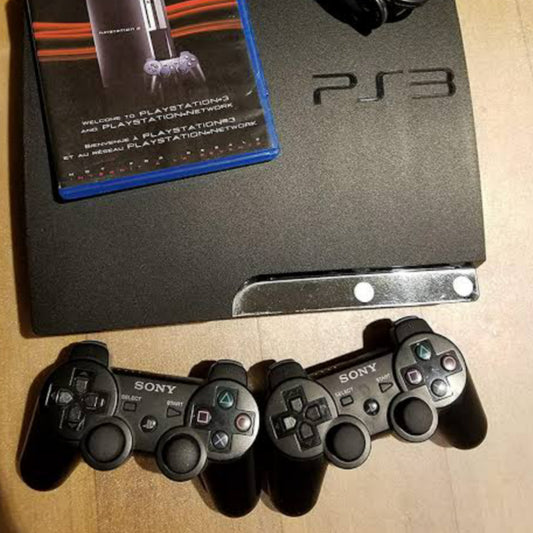 UK Used PS3 (Playstation 3) Slim 160GB Game Console Complete Set with Extra Controller and 10 Titles