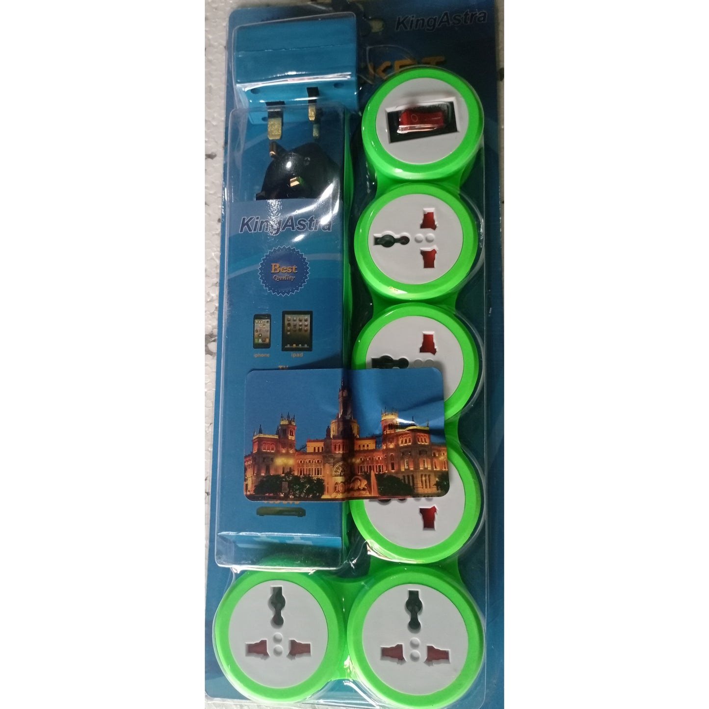 KingAstra Rallonge UK Plug avec 5 Prises - Tout Neuf