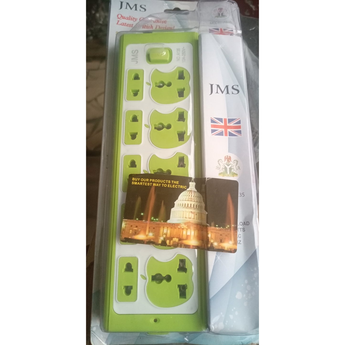 JMS A135 Extension UK Plug with 10 Sockets - Brand New