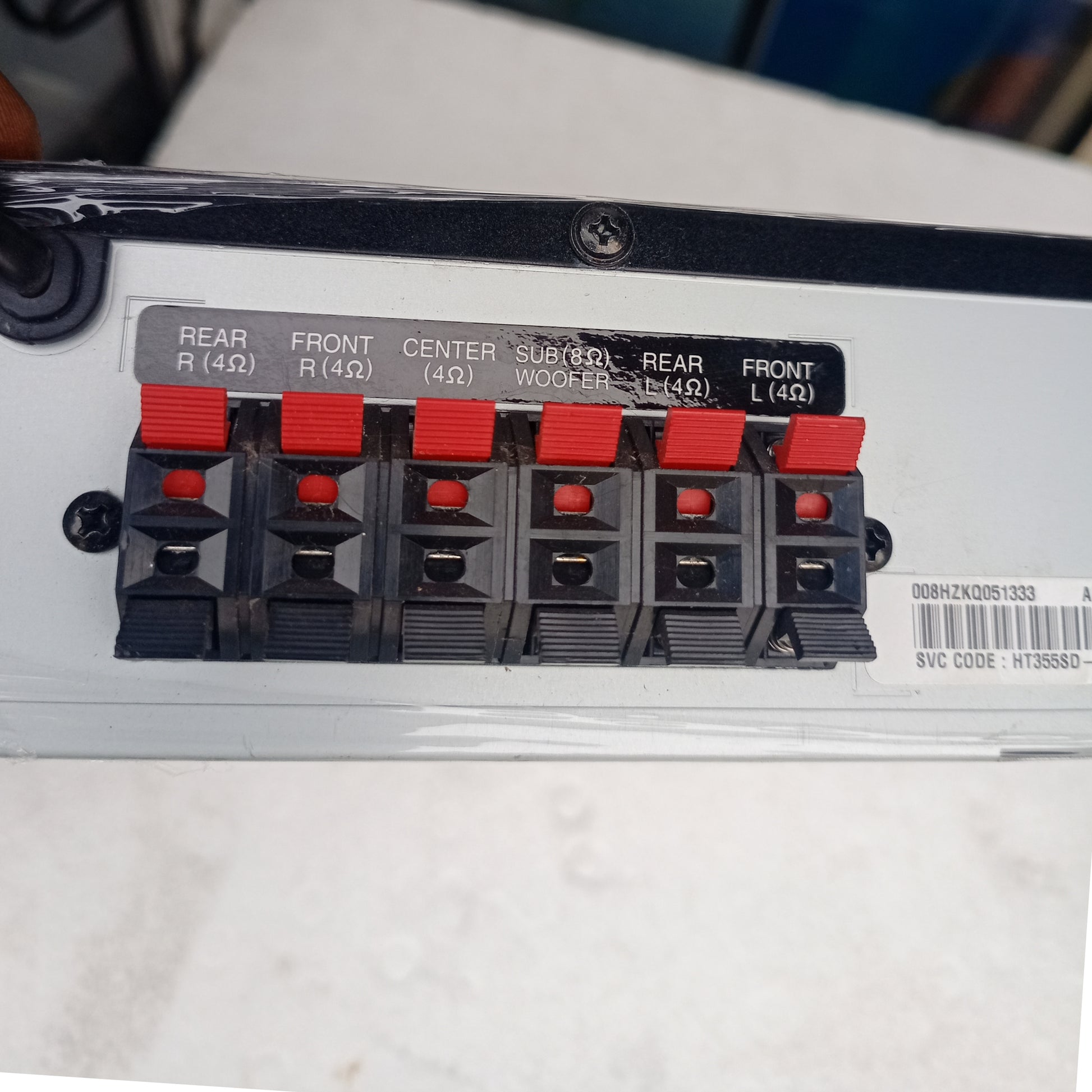 LG HT355SD 300Watts DVD Home Theater Machine Head - Speaker terminals View