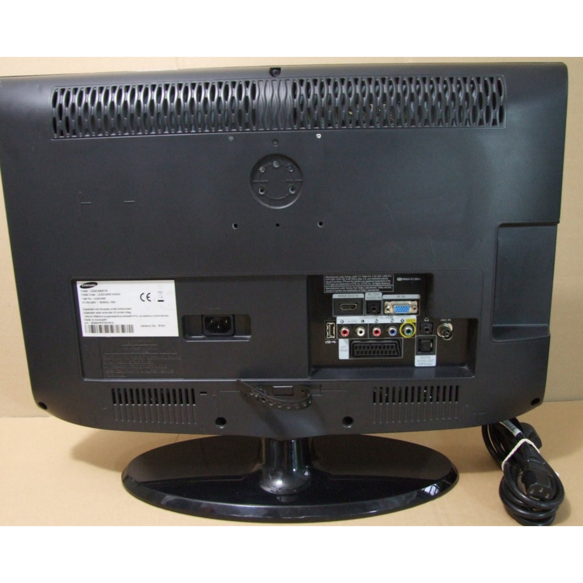 SAMSUNG 22 Inch LE22C450E1W LCD TV + USB - Back View