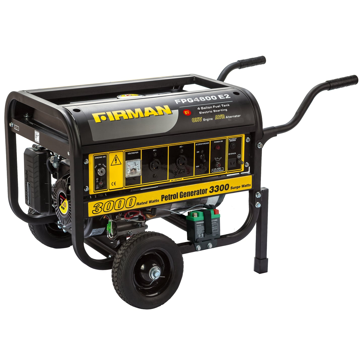 FIRMAN FPG4800E2 3.3KVA 100% Copper Key Start Gasoline Generator - Brand New