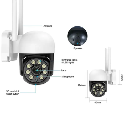 Smart WiFi PTZ IP Camera with 4G SIM Support, Motion Detection and Night Vision - Brand New