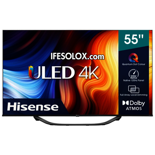 Hisense 55 Inch 55U7G ULED Premium Quantum Dot Smart 4K ULED TV + 1 Year Warranty (Free Wall Mount) - Brand New
