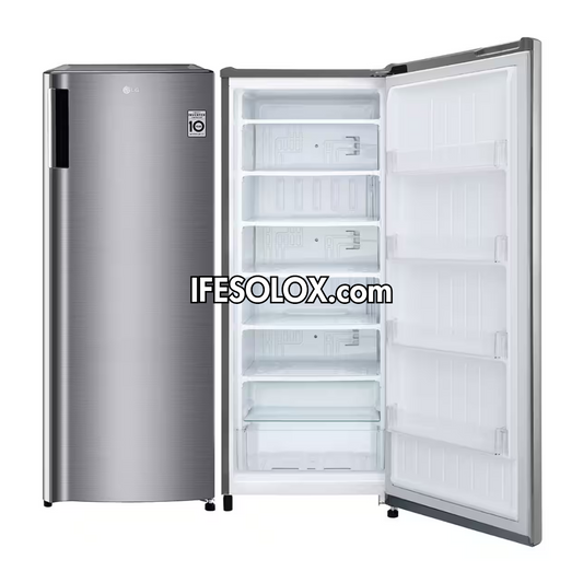 LG GN-304SL 168L Turbo Freeze Upright Freezer (Silver) with Low Voltage Stability- Brand New