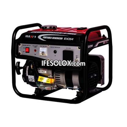 MAXI EM10 1.25KVA Pure Copper Manual Recoil Petrol Generator - Brand New