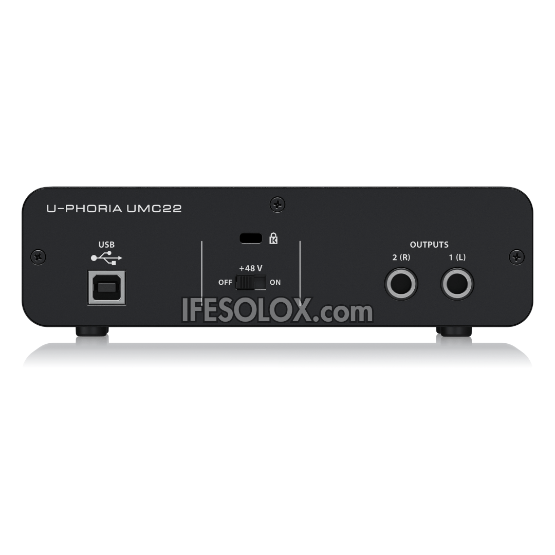 Behringer U-PHORIA UMC22 2x2 USB Audio Interface with Midas Mic Preamplifier - Brand New
