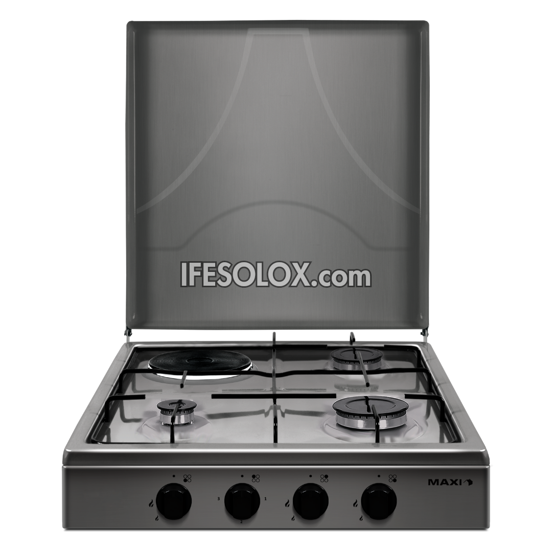 MAXI 411OC Table-Top Gas Cooker with 3 Gas Burners and 1 Electric Plat ...