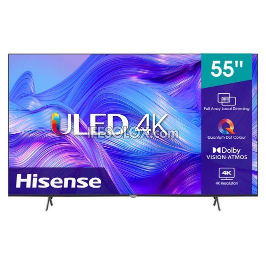 Hisense 55 Inch 55U6H ULED Quantum Dot Smart 4K ULED TV + 1 Year Warranty (Free Wall Mount) - Brand New