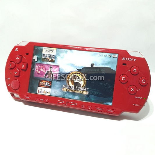 PlayStation Portable PSP 2000 series Slim Game Console with 16GB Memory Stick and 15 Games (Red) - Foreign Used