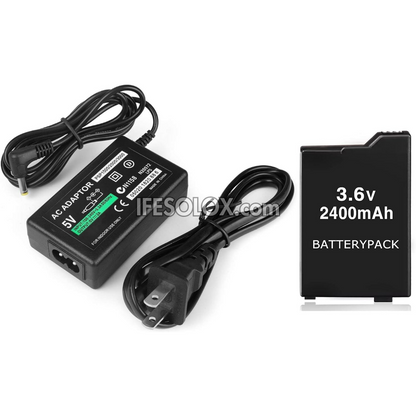 AC Adapter Power Charger and PSP Battery for Sony PSP 2000 and PSP 3000