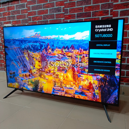 SAMSUNG 50 inch UE50TU8000 Premium Crystal UHD 4K Smart TV with Bluetooth, Miracast and AirPlay 2 support - UK Used