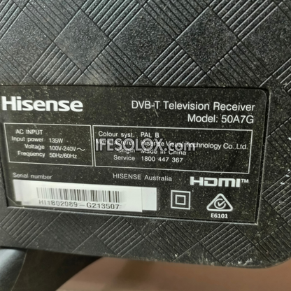Hisense 50 inch 50A7G VIDAA Smart 4K UHD LED Frameless TV (Built-in Bluetooth, WiFi, Miracast) - Foreign Used