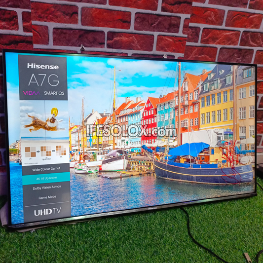 Hisense 43 inch 43A7G VIDAA Smart 4K UHD LED Frameless TV (Built-in WiFi, Bluetooth, Miracast) - Foreign Used
