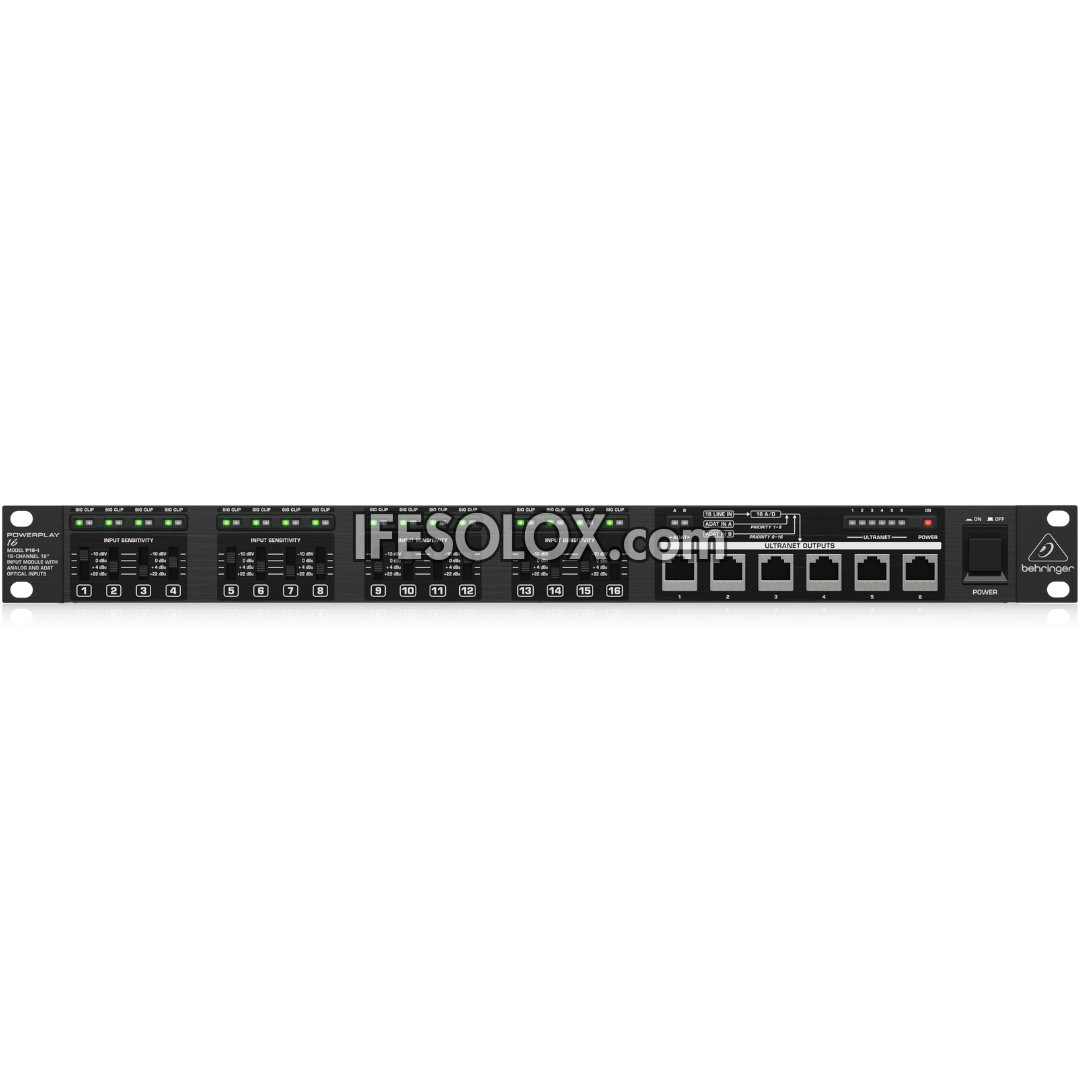 Behringer POWERPLAY P16-I 16-Channel 19" Input Module with Analog and ADAT Optical Inputs - Brand New