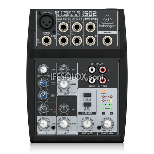 Behringer XENYX 502 Premium 5-Input 2-Bus Mixer with XENYX Mic Preamp and British EQ - Brand New