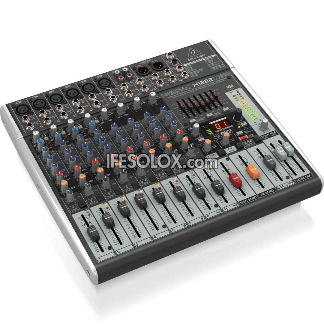 Behringer XENYX X1222USB 16-Input Mixer with XENYX Mic Preamps, Multi-FX Processors and USB Interface - Brand New