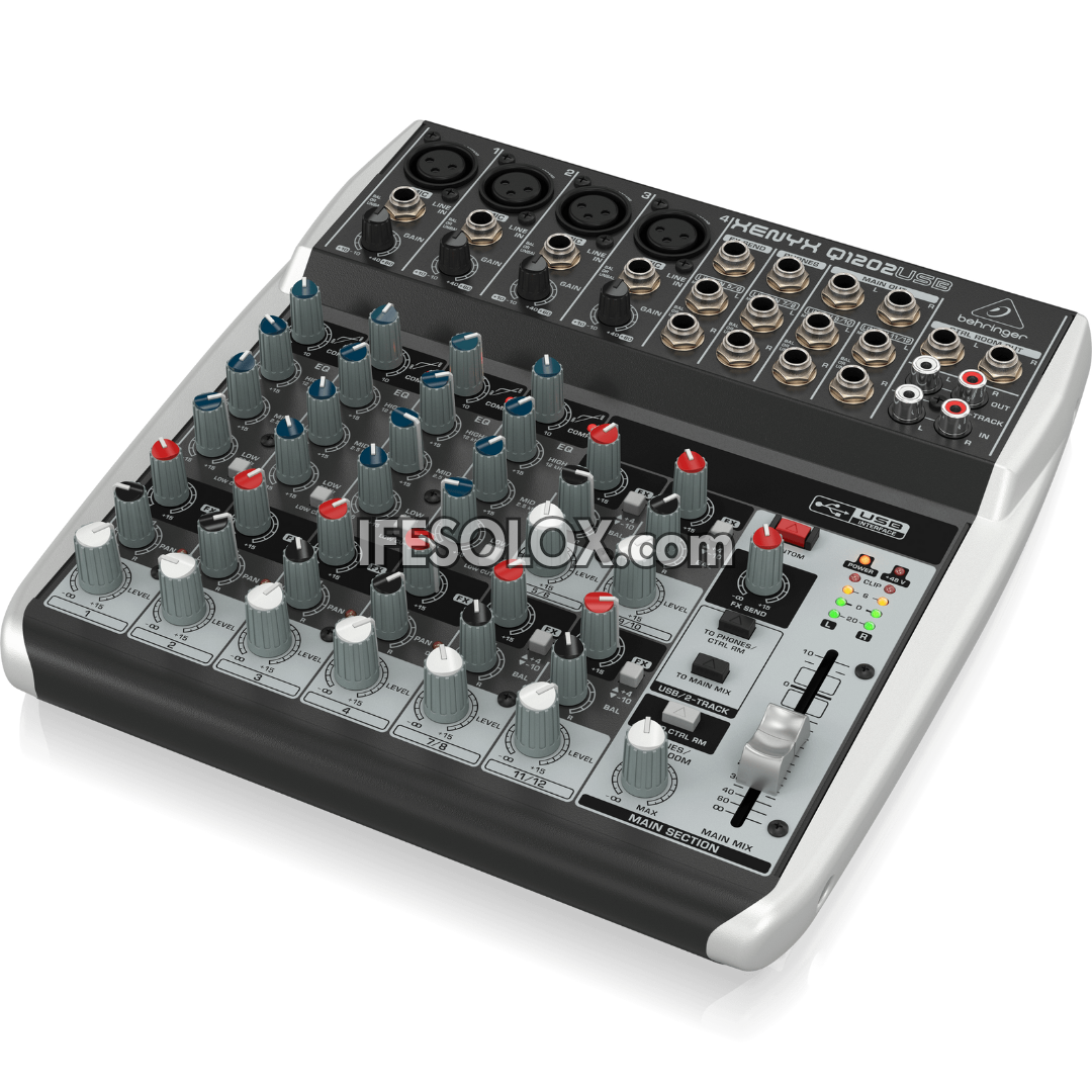 Behringer XENYX Q1202USB 12-Input Mixer with XENYX Mic Preamps, British EQ and USB Interface - Brand New