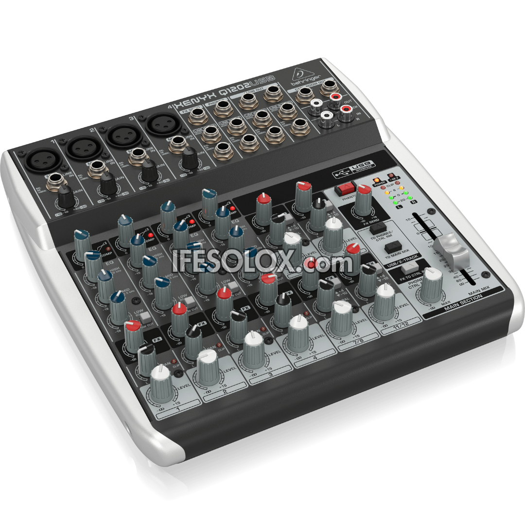 Behringer XENYX Q1202USB 12-Input Mixer with XENYX Mic Preamps, British EQ and USB Interface - Brand New
