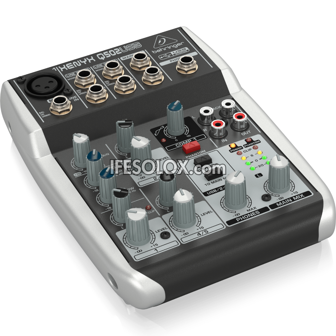 Behringer XENYX Q502USB 5-Input Mixer with XENYX Mic Preamps, British EQ and USB Interface - Brand New