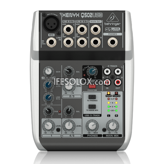 Behringer XENYX Q502USB 5-Input Mixer with XENYX Mic Preamps, British EQ and USB Interface - Brand New