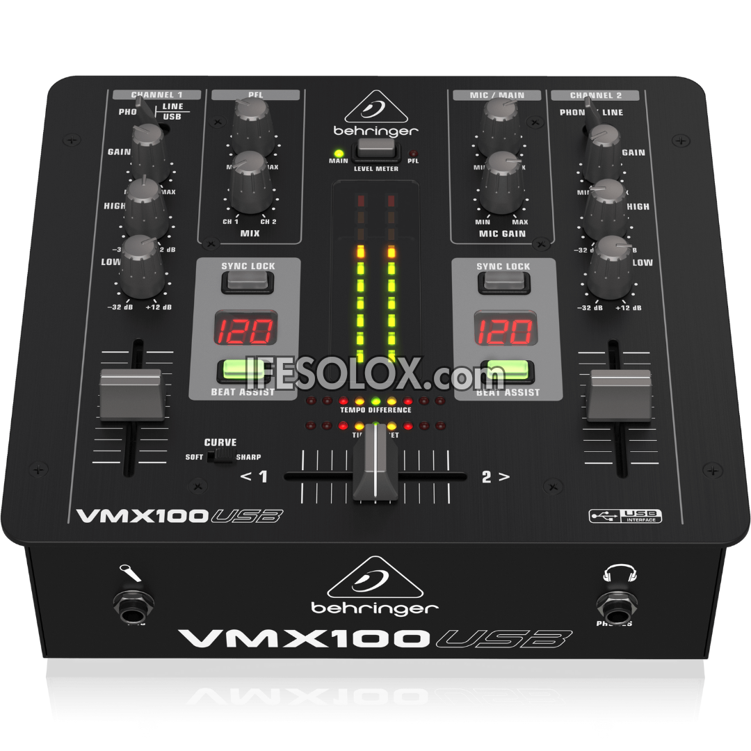 Behringer PRO MIXER VMX100USB Professional 2-Channel DJ Mixer with USB Audio Interface, BPM Counter and VCA Control - Brand New