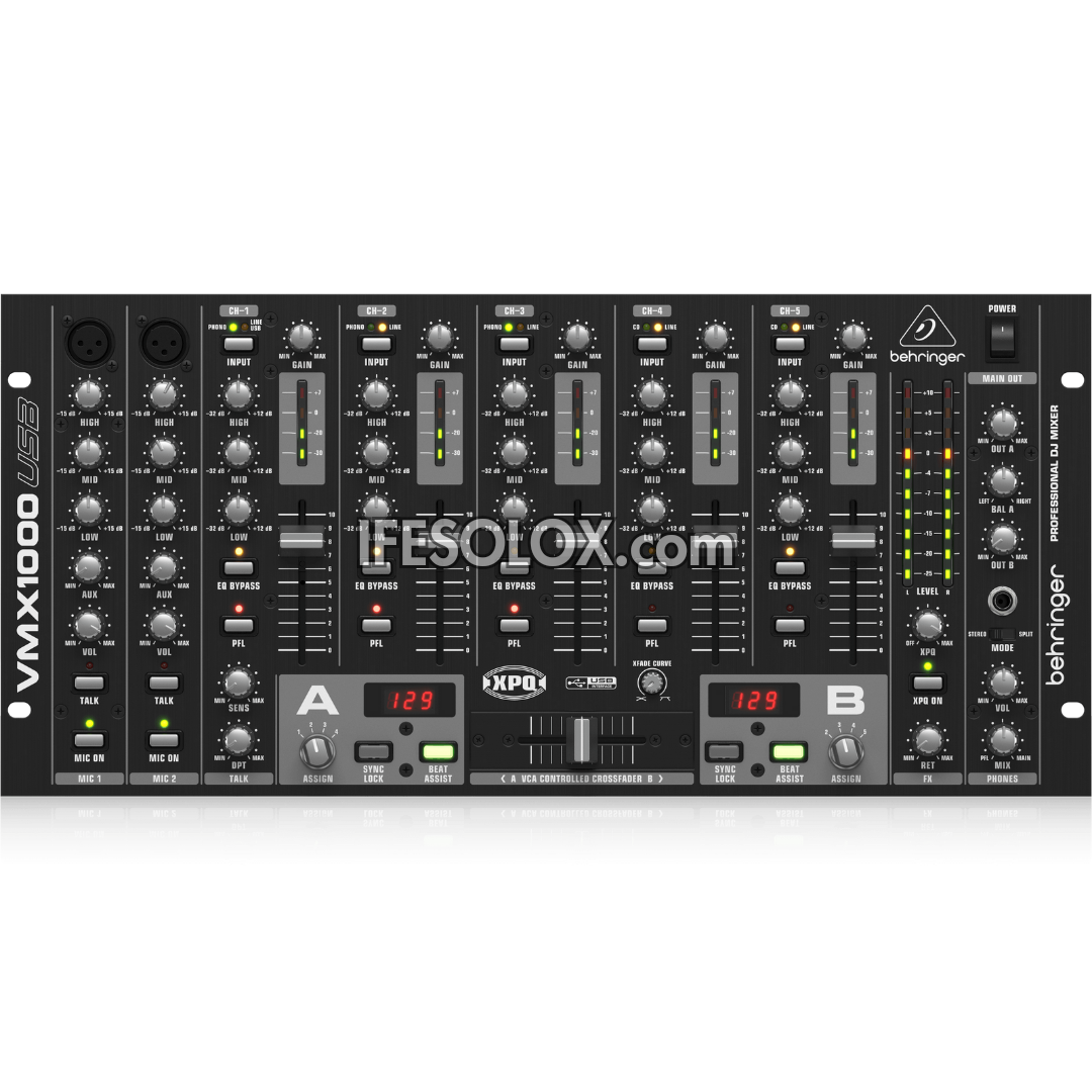 Behringer PRO MIXER VMX1000USB Professional 7-Channel DJ Mixer with USB Audio Interface, BPM Counter and VCA Control - Brand New