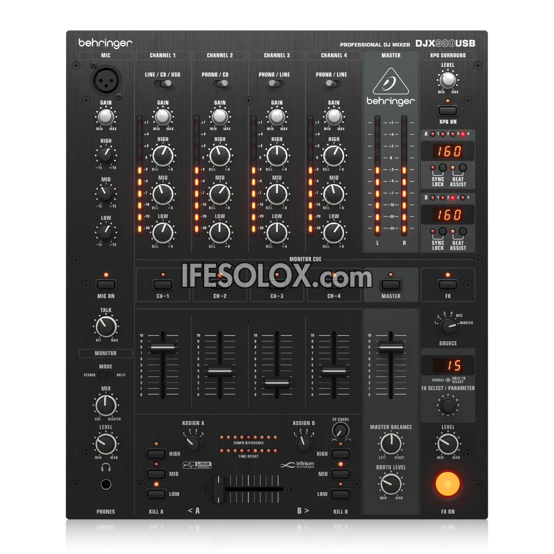 Behringer DJX900USB Professional 5-Channel DJ Mixer with Advanced Digital Effects, USB Audio Interface - Brand New