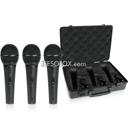 Behringer ULTRAVOICE XM1800S Dynamic Cardioid Vocal & Instrument Microphone (3 piece) - Brand New