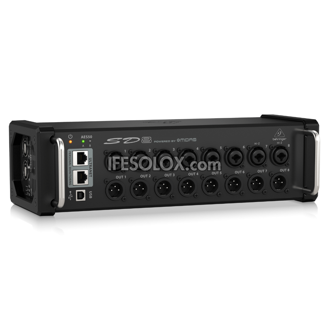 Behringer SD8 Digital Snake I/O Box with 8 Remote Controllable Midas Preamps, 8 Outputs - Brand New