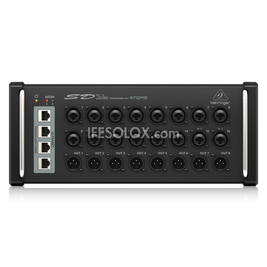 Behringer SD16 Digital Snake I/O Box with 16 Remote Controllable Midas Preamps, 8 Outputs - Brand New