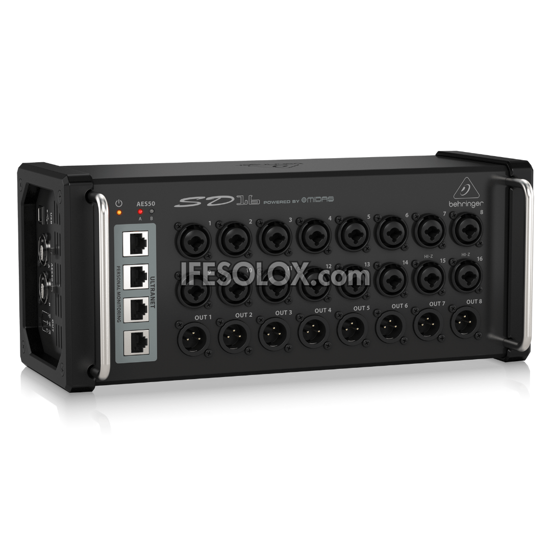Behringer SD16 Digital Snake I/O Box with 16 Remote Controllable Midas Preamps, 8 Outputs - Brand New